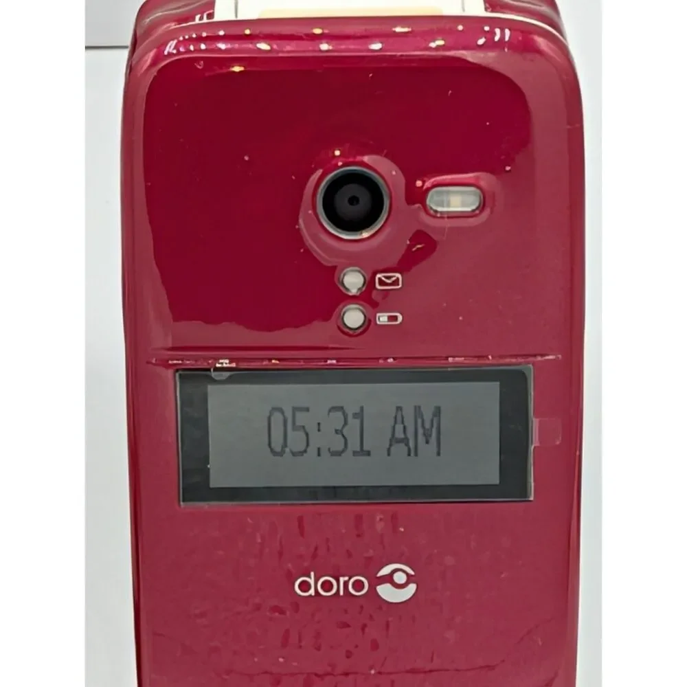 Doro PhoneEasy 626 Consumer Cellular Burgandy Like New in Box w Charger & Cords